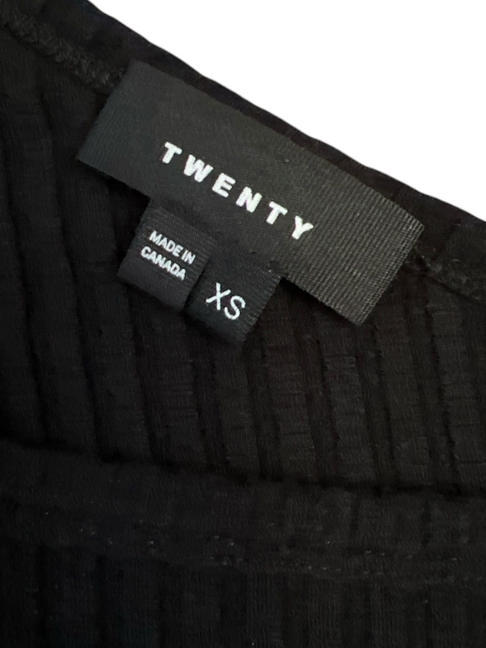 TWENTY TEES Harmony Ribbed Off Shoulder Bodysuit Top Black XS - Picture 3 of 8